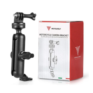 Motowolf Premium Aluminum Alloy Motorcycle Camera Bracket – 360° Rotation Anti-Shake Mount for GoPro, Insta360, and DJI Action Cameras