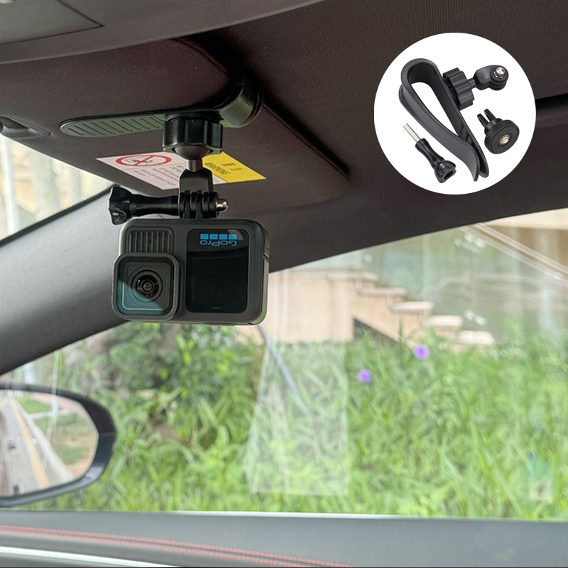 Car Camera Mount Sun Visor Camera Holder Clip For GoPro Hero 13 12 11 10 9 DJI OSMO Action 6 5 Pro 4 Insta360 X5 X3 X4 and other Action Camera Accessory