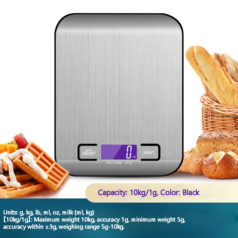 10kg/1g Precision Digital Kitchen Scale Stainless Steel Weighing Balance for Baking and Cooking