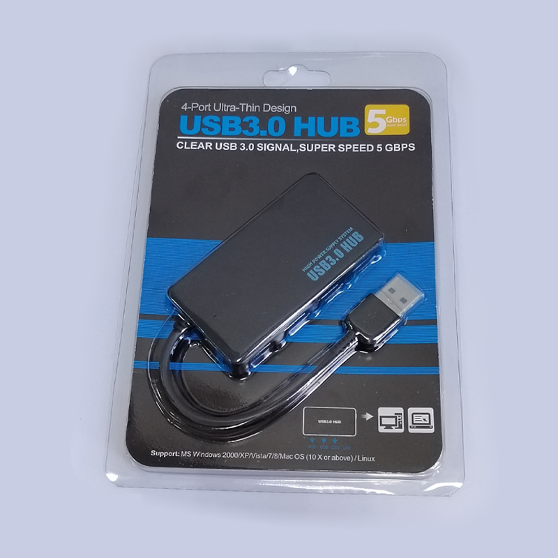 4-Port USB 3.0 Ultra-Thin Hub – Super Speed 5Gbps Multi-Port Extender Splitter with High Power Supply System for PC, Laptop, and Desktop