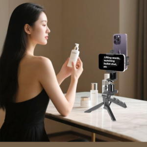 Universal Smartphone Video Vlogging Kit - Phone Teleprompter Prompter Clip for Phone Live Broadcast Video Subtitle Read Tripod