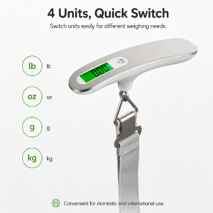New Portable 50kg Handheld Luggage Scale Small Electronic Scale with Compact Hook Battery Powered for Home Use
