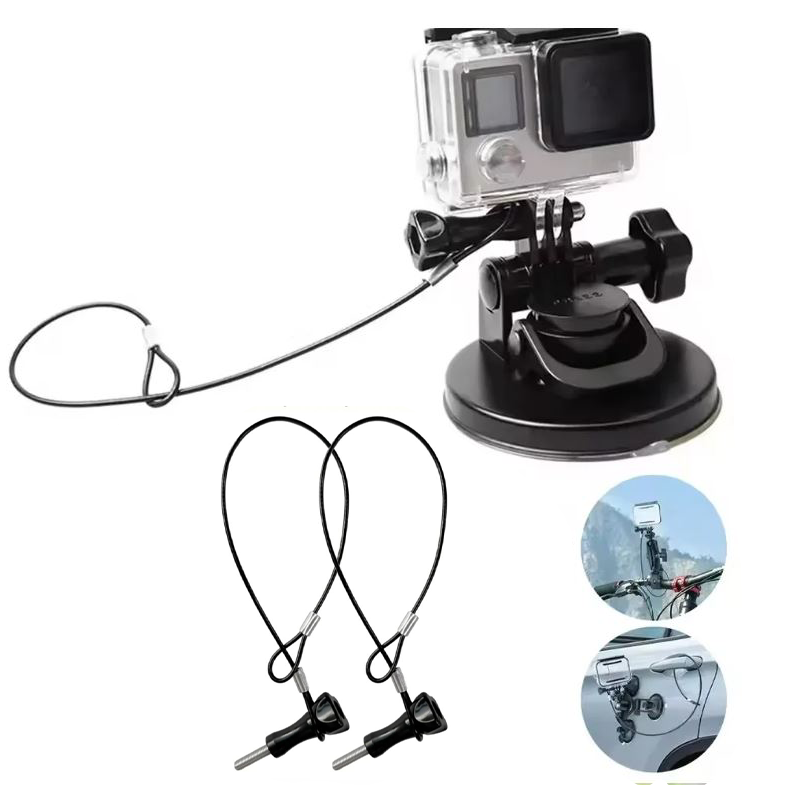 Long Stainless Steel Wire Safety Tether Lanyard with Thumb Screw – Anti-Drop Heavy Duty Protection Cable for GoPro, Insta360, and DJI Action Cameras