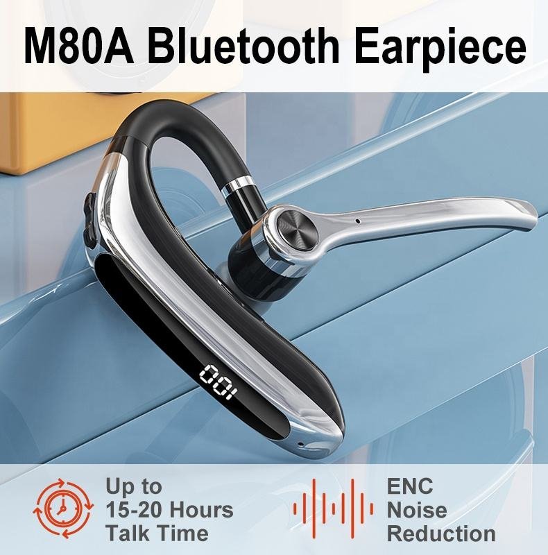 M80A Single Ear Wireless Business Headset - Bluetooth 5.3 Earpiece with ENC Noise Cancelling Mic & Smart One-to-Two Connectivity - Image 6