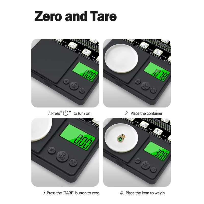 High-Precision Mini Digital Pocket Jewelry Scale 1000g- 0.01g Electronic Gram Scale with PCS Counting and Tare Function - Image 4
